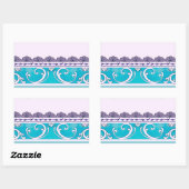 Sticker Rectangulaire Fluer De Lis Blue Swirl Design (Feuille)