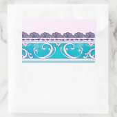 Sticker Rectangulaire Fluer De Lis Blue Swirl Design (Sac)