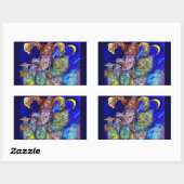 Sticker Rectangulaire FLUTISTE EN BLEU / Soirée Carnaval vénitien (Feuille)