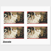 Sticker Rectangulaire FLYING LOVE PHÉNIX,Plumes,Cœurs de la Saint-Valent (Feuille)