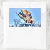 Sticker Rectangulaire Flying Mallard Duck Drake Wildlife Photo (Sac)