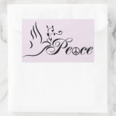 Sticker Rectangulaire Flying Peace Dove Olive Branch Blue Arrière - plan (Sac)