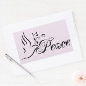 Sticker Rectangulaire Flying Peace Dove Olive Branch Blue Arrière - plan (Enveloppe)