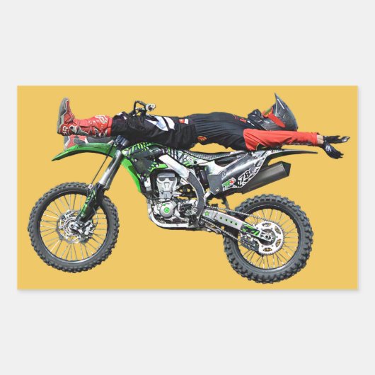 Sticker Rectangulaire FMX - Stunt III de motocross aérien libre (Devant)