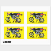 Sticker Rectangulaire FMX - Stunt III de motocross aérien libre (Feuille)