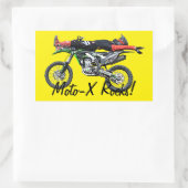 Sticker Rectangulaire FMX - Stunt III de motocross aérien libre (Sac)