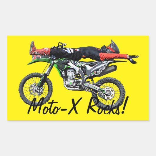 Sticker Rectangulaire FMX - Stunt III de motocross aérien libre (Devant)