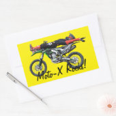 Sticker Rectangulaire FMX - Stunt III de motocross aérien libre (Enveloppe)