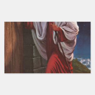 Sticker Rectangulaire foi biblique Jésus Christ vintage vieille peinture
