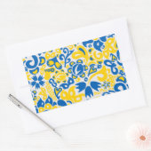 Sticker Rectangulaire Folklore pattern with Ukrainian flag colors  (Enveloppe)