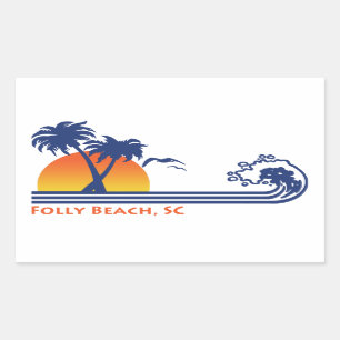 Sticker Rectangulaire Folly Beach Caroline du Sud