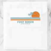 Sticker Rectangulaire Folly Beach Caroline du Sud Sun Palm Trees (Sac)