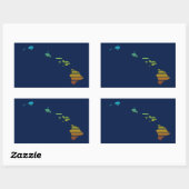 Sticker Rectangulaire fondu de refroidissement hawaii (Feuille)