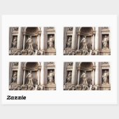 Sticker Rectangulaire Fontaine de Trevi Rome Italie Voyage (Feuille)