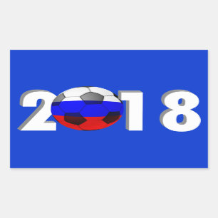 STICKER RECTANGULAIRE FOOTBALL SOCCER 2018