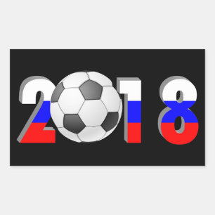 STICKER RECTANGULAIRE FOOTBALL SOCCER 2018