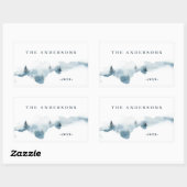 Sticker Rectangulaire Forêt d'aquarelle minimale personnalisée (Feuille)