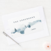 Sticker Rectangulaire Forêt d'aquarelle minimale personnalisée (Enveloppe)