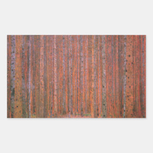 Sticker Rectangulaire Forêt de sapins de Gustav Klimt Tannenwald Arbres