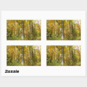 Sticker Rectangulaire Forêt du paysage d'automne Feuille Jaune (Feuille)
