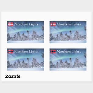 Sticker Rectangulaire Forêt Northern Lights