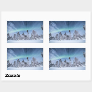 Sticker Rectangulaire Forêt Northern Lights