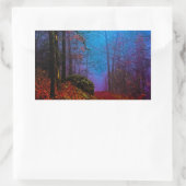 Sticker Rectangulaire Forêt peinte d'automne brume violette (Sac)