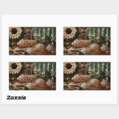 Sticker Rectangulaire Forêt rustique Noël Ornements de Noël (Feuille)