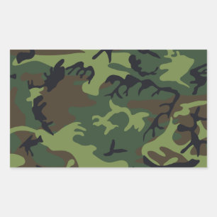 Sticker Rectangulaire Forêt Verte Camouflage Militaire