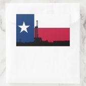 Sticker Rectangulaire Foreuse à huile du drapeau du Texas (Sac)