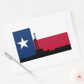 Sticker Rectangulaire Foreuse à huile du drapeau du Texas (Enveloppe)
