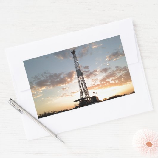 Sticker Rectangulaire Foreuse West Texas (Enveloppe)