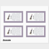 Sticker Rectangulaire Forfait Fluorite Crystal Signification Bijoux Gems (Feuille)