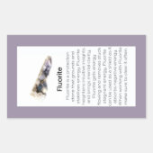 Sticker Rectangulaire Forfait Fluorite Crystal Signification Bijoux Gems (Devant)