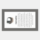 Sticker Rectangulaire Forfait Hematite Quartz Crystal Signification Bijo (Devant)
