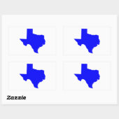 Sticker Rectangulaire Forme de Texas bleu (Feuille)