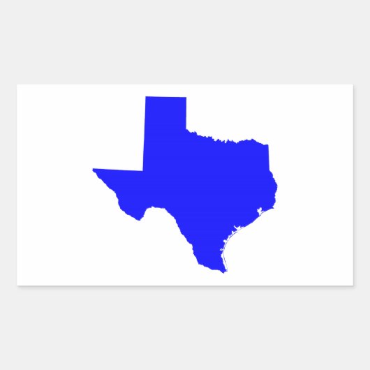 Sticker Rectangulaire Forme de Texas bleu (Devant)