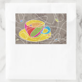 Sticker Rectangulaire formes de café rétro (Sac)