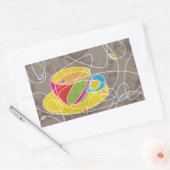Sticker Rectangulaire formes de café rétro (Enveloppe)