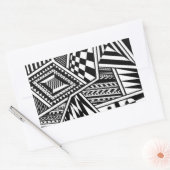 Sticker Rectangulaire Formes géométriques abstraites main motif noir bla (Enveloppe)