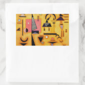 Sticker Rectangulaire Formes géométriques roses et incisives Abstraites  (Sac)