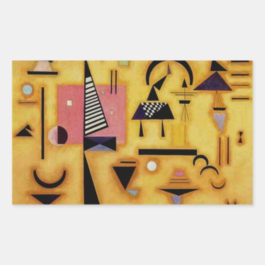 Sticker Rectangulaire Formes géométriques roses et incisives Abstraites  (Devant)