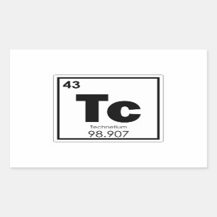 Sticker Rectangulaire Formu de chimie de symbole d'élément chimique de