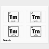 Sticker Rectangulaire Formule chimique du symbole de l'élément chimique  (Feuille)