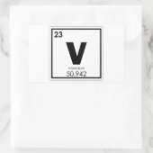 Sticker Rectangulaire Formule chimique du symbole du vanadium (Sac)