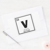 Sticker Rectangulaire Formule chimique du symbole du vanadium (Enveloppe)