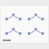 Sticker Rectangulaire Formule chimique moléculaire de l'eau (Feuille)