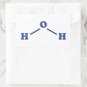 Sticker Rectangulaire Formule chimique moléculaire de l'eau (Sac)