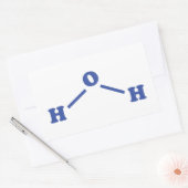 Sticker Rectangulaire Formule chimique moléculaire de l'eau (Enveloppe)