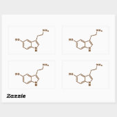 Sticker Rectangulaire Formule chimique moléculaire de sérotonine (Feuille)